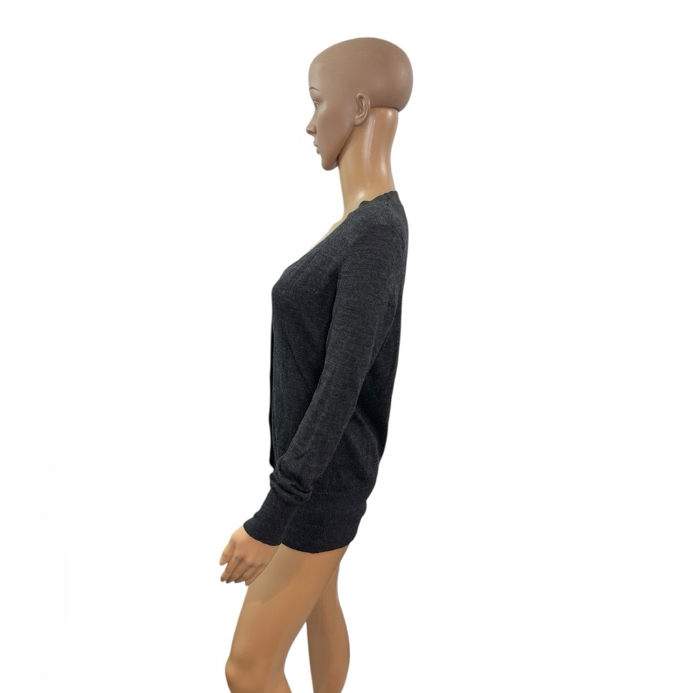 Ann Taylor Loft Women’s Size Small Long Sleeve V Neck Gray Sweater Cardigan - Picture 4 of 7